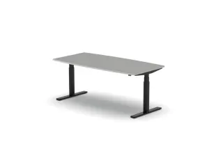Elektrisch ihv Vergadertafel Vatvorm 1800x800mm Zwart+ grijs Blad - 1