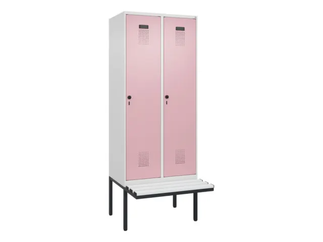 locker met bank,voor scheiding van kleding,HxBxD 2120x800x815mm,2vak
