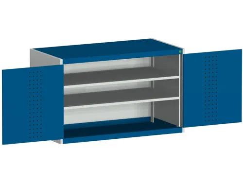kast met geperforeerde platen,HxBxD 800x1300x650mm,2xStalen bodem
