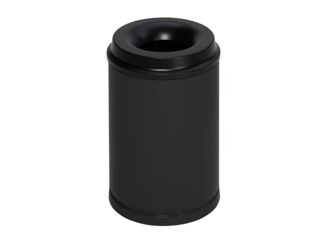 prullenmand zelfblussend 15 liter HxØ 370x250mm kop zwart