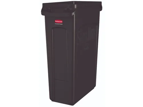 Rubbermaid Afvalbak Slim Jim Vented met luchtsleuven 87liter Zwart