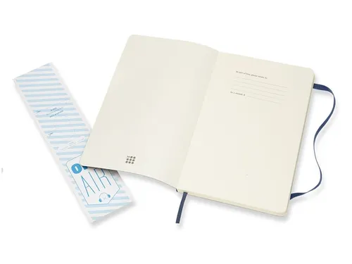 Notitieboek Moleskine large 130x210mm lijn soft cover sapphire blue