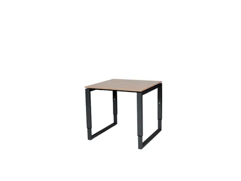 Domino Plus Bureau Hoogte Verstelbaar 800x800mm Hav/Kers Zwart O-Poot