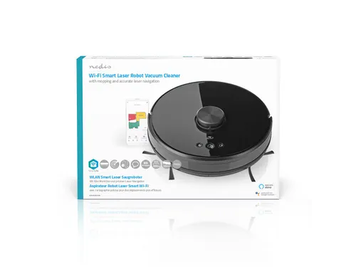 Robotstofzuiger Nedis wifi laser 3-in-1 zwart