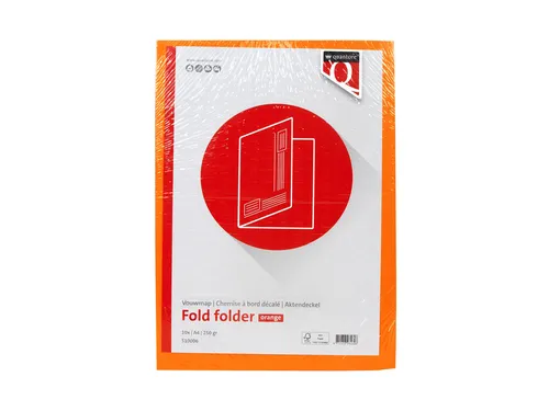 Vouwmap Quantore A4 ongelijke zijde 250gr oranje