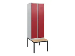 locker met bank,HxBxD 1950x600x815mm,2vak,vak B 300mm,cil.-slot