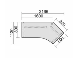 In hoogte verstelbaar hoekbureau 680-820x2166x1130mm grafiet zilver