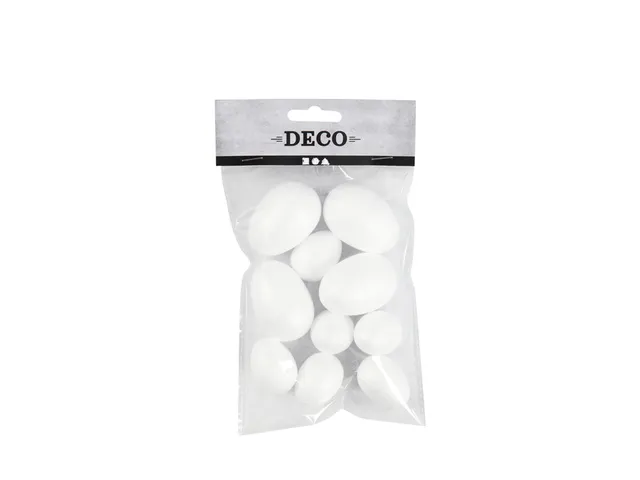 Eieren Creativ Company styropor 6 stuks 25x23mm 6 stuks 35x48mm wit