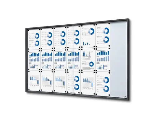 Vergrendelbaar notitiebord Indoor Slim 21xA4 Schuifdeuren Antraciet