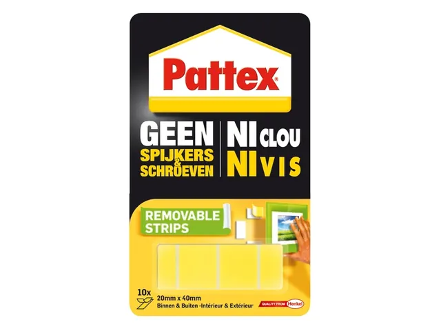 Supermontagestrip Pattex 2kg verwijderbaar 10 stuks