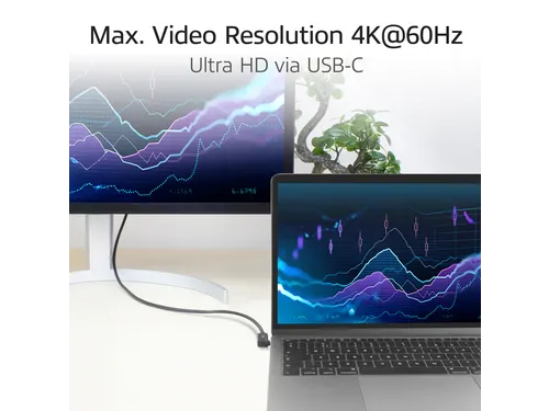 Kabel ACT USB-C standaard naar USB-C hoek 10Gbps 2m