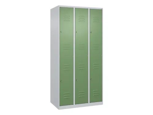 dubbeldekse locker,HxBxD 1850x900x500mm,3x2vak.,vak B 300mm,cil.-slot