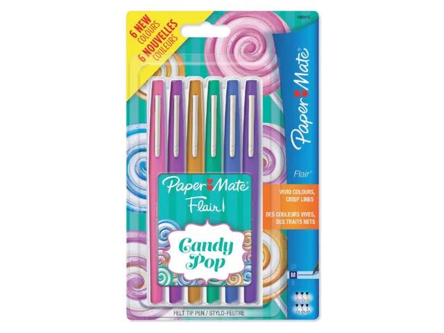 Fineliner Paper Mate Flair Candy Pop! medium assorti blister à 6 stuk