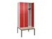 Armoire vestiaire Classic+ 3 comp 212x90x81,5cm gris clair/rouge
