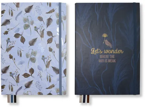 Notitieboek Large Natural krimp van 2 stuks. Punt-gelijnd, 320 pagina'