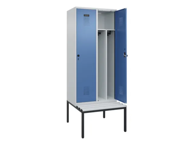 locker met bank,voor scheiding van kleding,HxBxD 2120x800x815mm,2vak