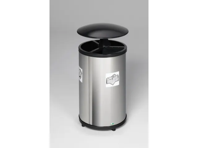 Afvalverzamelstation 3x30 Liter 720x420mm Met Dak Rvs