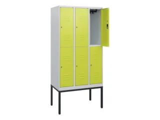 dubbeldekse locker,HxBxD 1950x900x500mm,3x2vak.,vak B 300mm,cil.-slot - 2