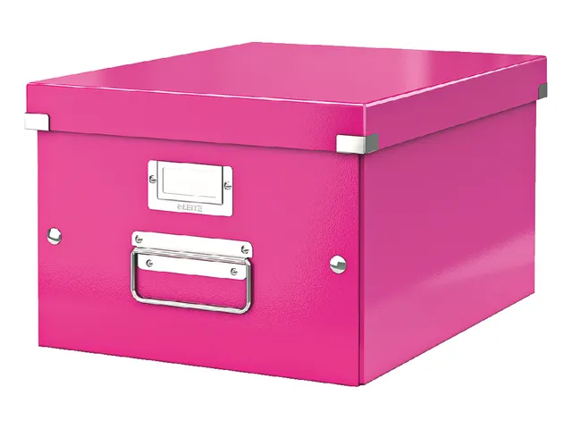 Opbergbox WOW Click & Store 281x200x370mm roze 85% gerecycled karton