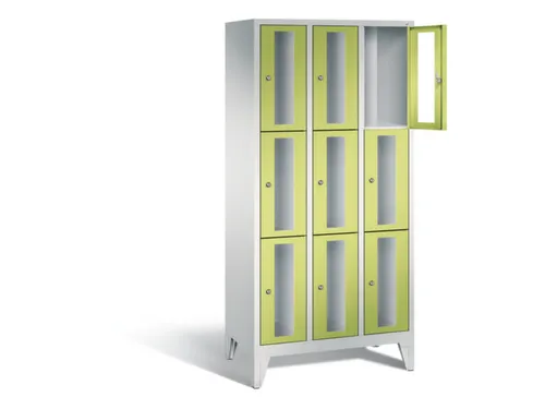 lockerkast 1850x900x500mm 3x3 vakken Cilinderslot Poten, RDS1108060