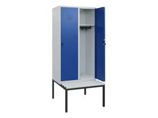 locker met bank,HxBxD 1950x800x815mm,2vak,vak B 400mm,draaigrendel - 2