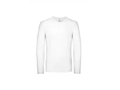 B&C E150 T-shirt met lange mouwen, wit, maat 3XL, per stuk