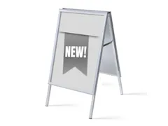 Stoepbord A1 complete set met print "NEW" Grijs