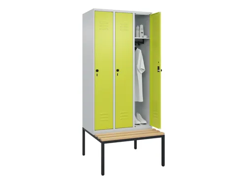 Dekenkist Classic+ 3 vakken 30cm 212x90x81.5cm Lichtgrijs/Lichtgroen
