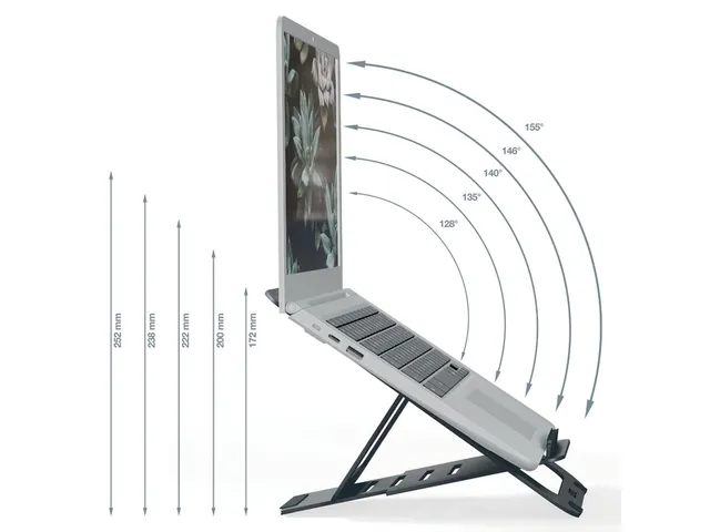 Support ordinateur portable Leitz Ergo aluminium plat réglable