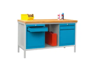 Werkbank 900x1500x700mm 4laden Frame/behuizing Ral7035 Front Ral5012 - 2