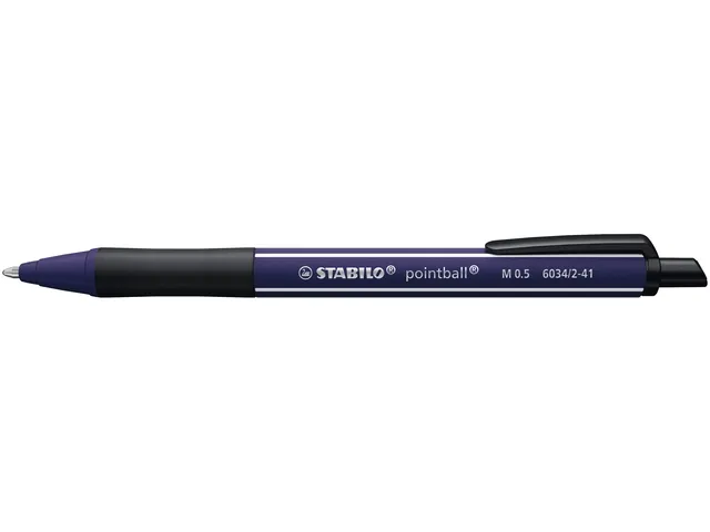 Stylo bille STABILO pointball Wildflower Medium bleu chardon