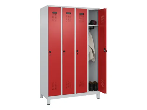 locker,HxBxD 1950x1200x500mm,4vak,vak B 300mm,draaigrendel,voeten