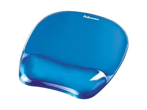 Muismat met polssteun Fellowes Crystals gel transparant blauw