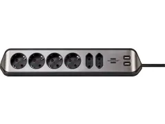 Stekkerdoos Brennenstuhl bureau Estilo 6 voudig inclusief 2 USB 2 m