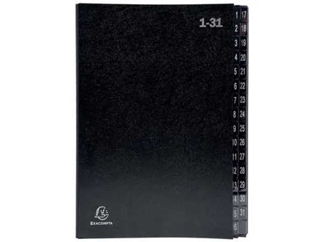 sorteermap Ordonator A4 32 vakken met tabs 1-31 zwart karton