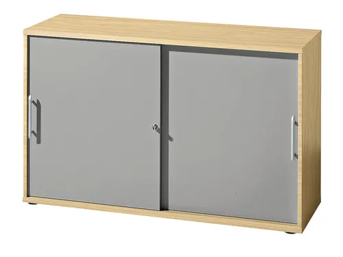 Schuifdeurkast Hxbxd 1000x1200x400mm 3 Oh Romp/front Esdoorn/zilver