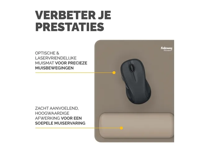 Muismat met polssteun Fellowes Breyta zand 20x24cm