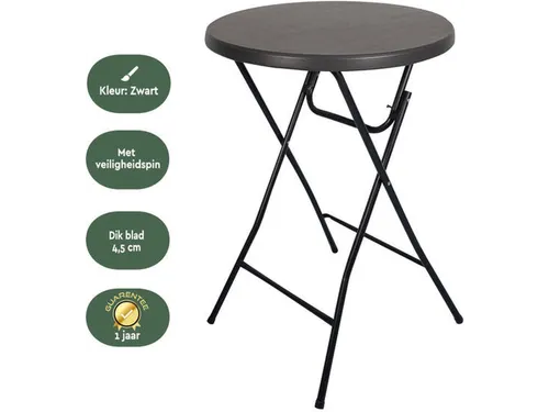 Statafel Inklapbaar BT100 Zwart 80cm