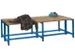 banc double,LxP 2000x740mm,barrettes en bois hêtre,piètement RAL5010