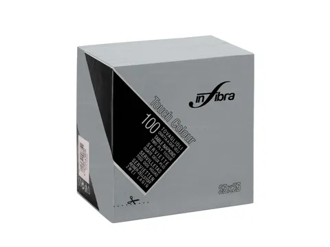 Infibra servet I-0495 25x25cm 1/4 vouw Grijs 2-Laags 3000 Stuks