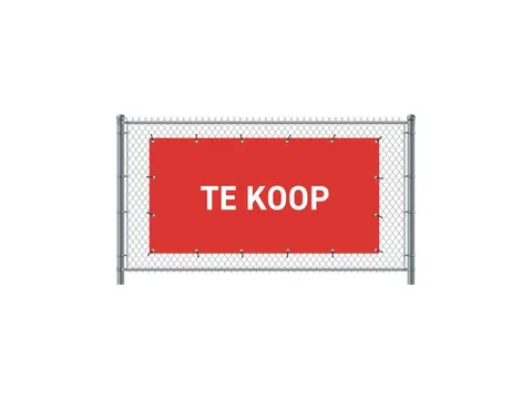 Hekwerkbanner 200x100 cm Rood met Print TE KOOP
