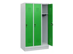 schoollocker,HxBxD 1630x900x500mm,3vak,vak B 300mm,draaigrendel,sokkel