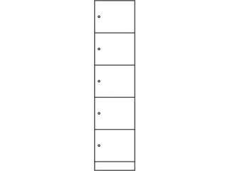 lockerkast,HxBxD 1950x460x480mm,1x5vakken,romp RAL7016,front RAL7016 - 5
