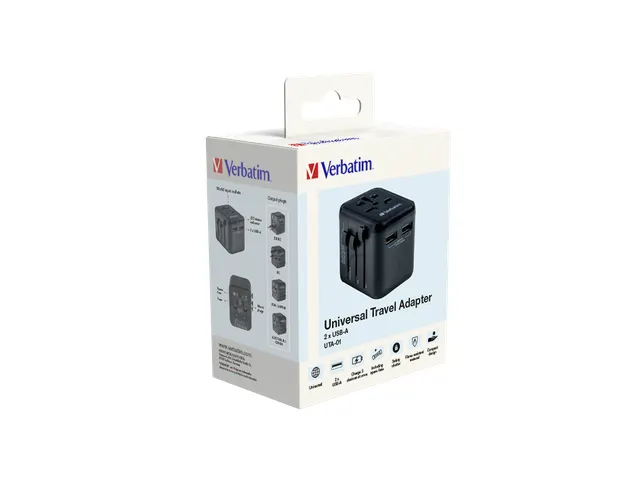Universele reisadapter UTA-01 Stekker met 2 x USB-A poorten