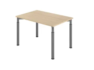 bureau,HxBxD 680-820x1200x800mm,blad eiken,4voeten grafiet,ronde buis - 1