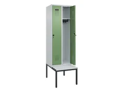 locker met bank,HxBxD 2120x600x815mm,2vak,vak B 300mm,draaigrendel