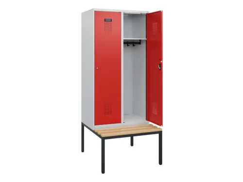 locker met bank,HxBxD 1950x800x815mm,2vak,vak B 400mm,cilinderslot