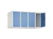opzetkast,v. locker,4vak.,vak B 250mm,HxBxD 500x1000x500mm,vleugeldeur