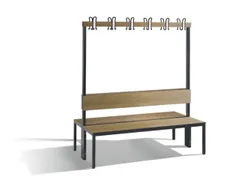 omkleedbank,HxLxD 1710x1500x760mm,HPL eiken-sereno,frame staal RAL7021