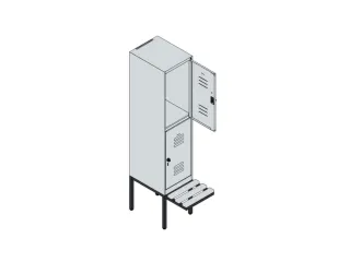 Dubbeldekse dekenkist,HxBxD 1950x400x815mm,1x2vak.,vak B 400mm - 3